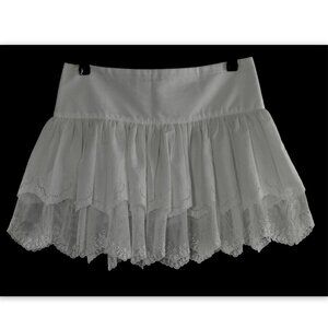 NWOT Patrizia Pepe Firenze Italy White Lace Crinoline Flair Skirt Size 42